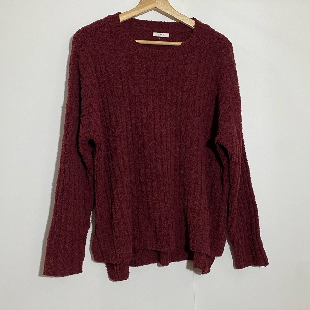Maurices women soft long sleeve  crewneck maroon sweater size XL
